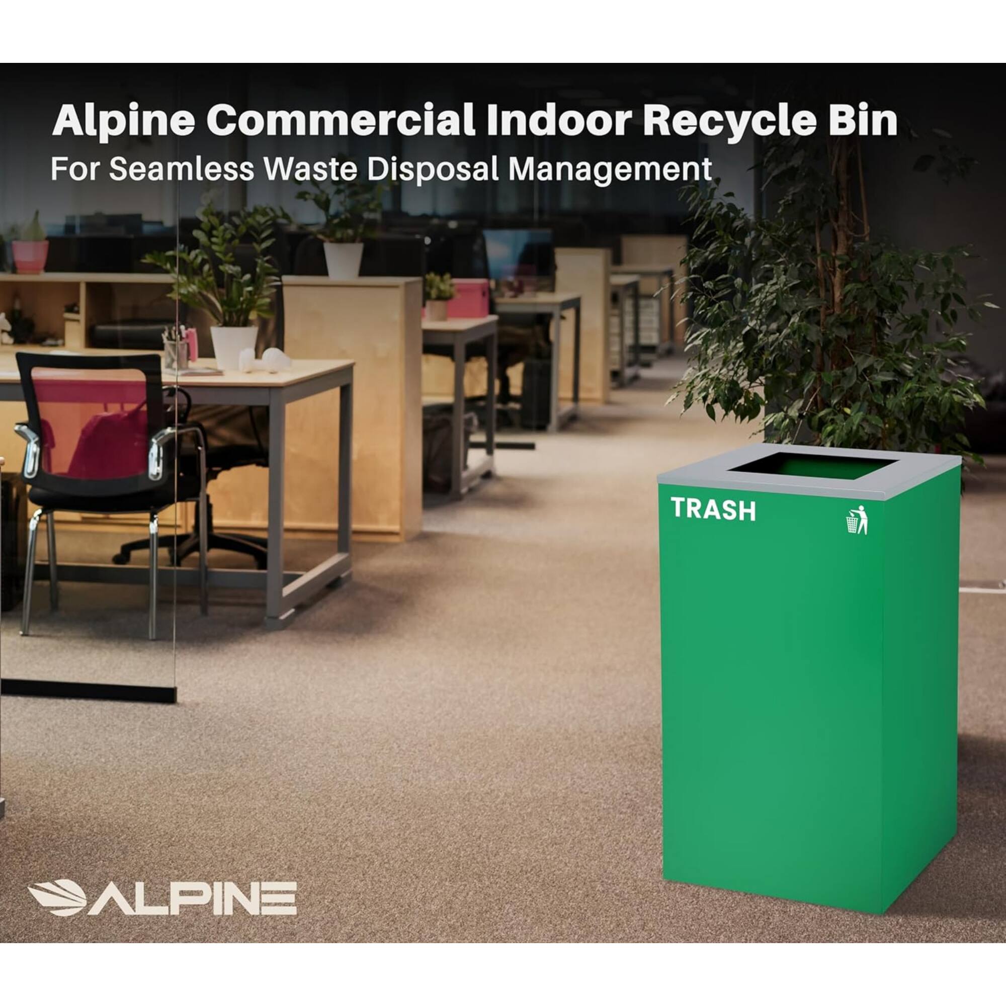 Alpine Commercial Indoor Recycle Bin For Seamless Waste Disposal Management, TRASH, ALPINE