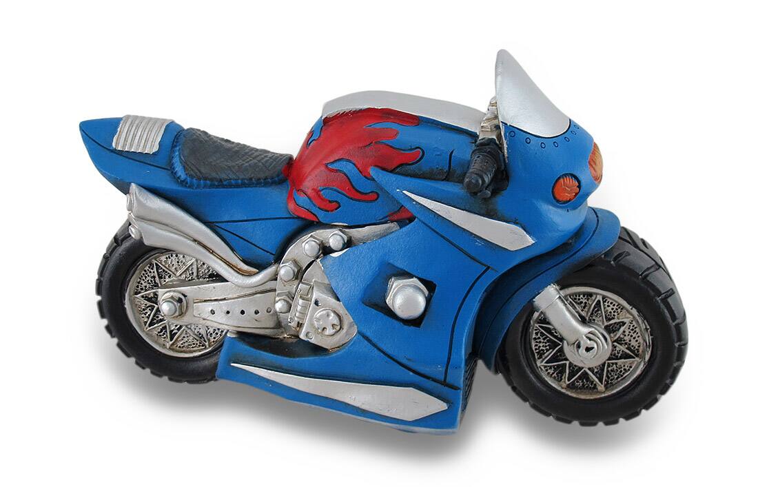 Alt View 1. Zeckos - Sport Bike Motorcycle Motorbike Statue - Blue.