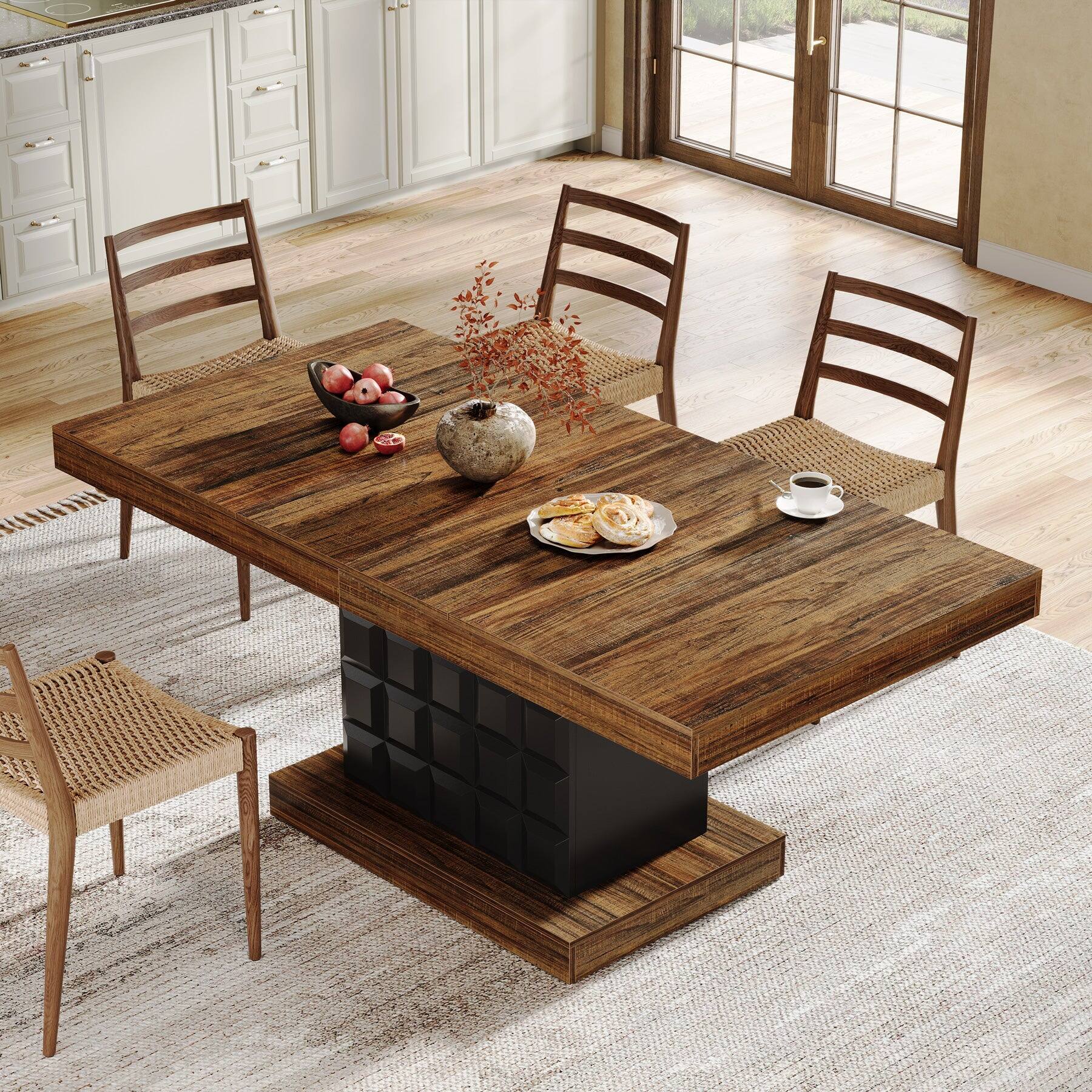 Tribesigns Dining Table with Engineered Wood Construction and ...