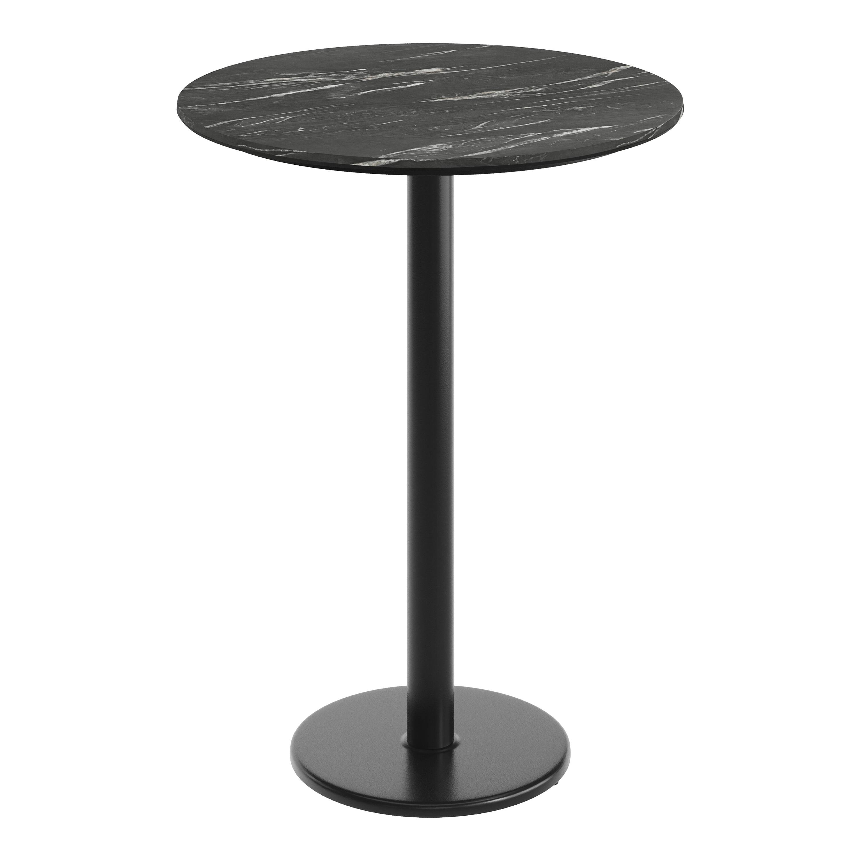 Black Faux Marble/Black Base