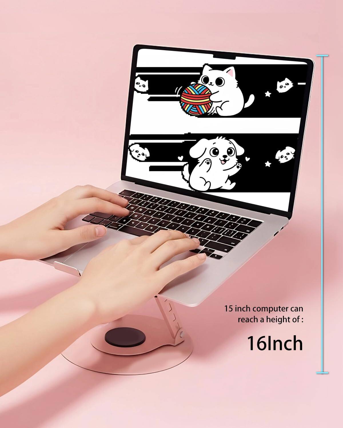 15 inch computer can reach a height of: 16 inch