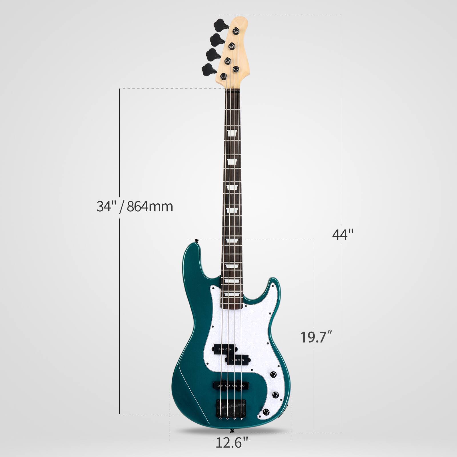 34" / 864mm  
44"  
19.7"  
12.6"