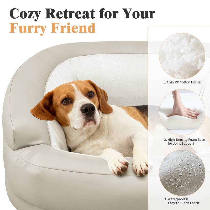 Cozy Retreat for Your Furry Friend

1. Cozy PP Cotton Filling
2. High-Density Foam Base for Joint Support
3. Waterproof & Easy-to-Clean Fabric