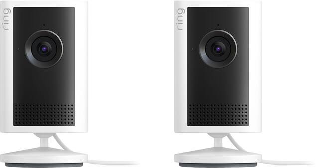 Ring - Indoor Cam 2K — Plug-in, Retinal 2K, 6x Enhanced Zoom, Night Vision for true-color in the near dark, 2pk - White