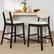 Alt View 1. Best Choice Products - Best Choice Products Set of 2 Counter-Height Bar Stools, Armless W/Upholstered Seat Cushion & Backrest - Black / Cream - Black/Cream.