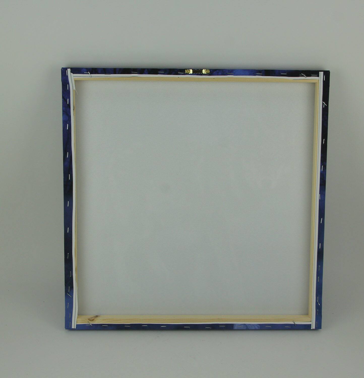 Alt View 2. De Leon Collections - Lone Wolf In the Blue Misty Moonlit Forest Canvas Print - Blue.