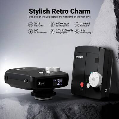 Camnoon Mini Camera Flash, GN8 6500K Flash, 3-Stage Brightness, Manual Camnoon Mini Camera Flash, GN8 6500K Flash, 3-Stage Brightness, Manual
