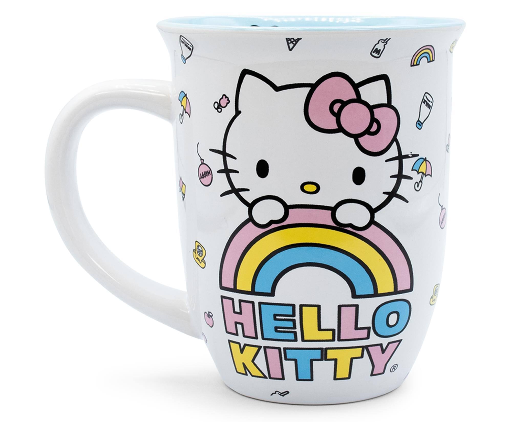 Silver Buffalo - Hello Kitty Pastel Rainbow Wide Rim Ceramic Mug | Holds 14 Ounces - White price history on PriceWatchPro