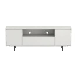 FurniFact - Laminate TV Console with 3 Doors in Modern Industrial Style - White