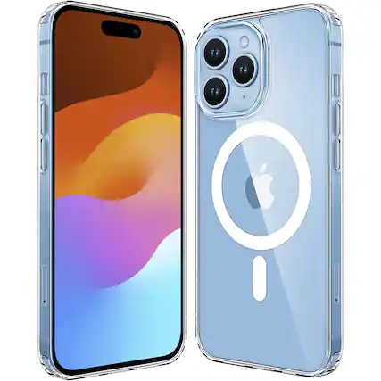 Front. SaharaCase - Venture Series Case Compatible with Magsafe Case for iPhone 15 Pro Max - Clear - Clear.