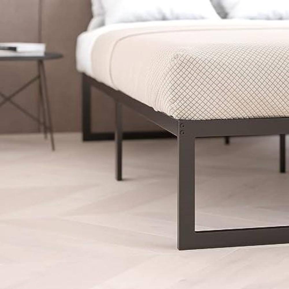 Back. Hivvago - Hivvago Twin Size 14 Inch Metal Steel Slat Platform Bed - Black.