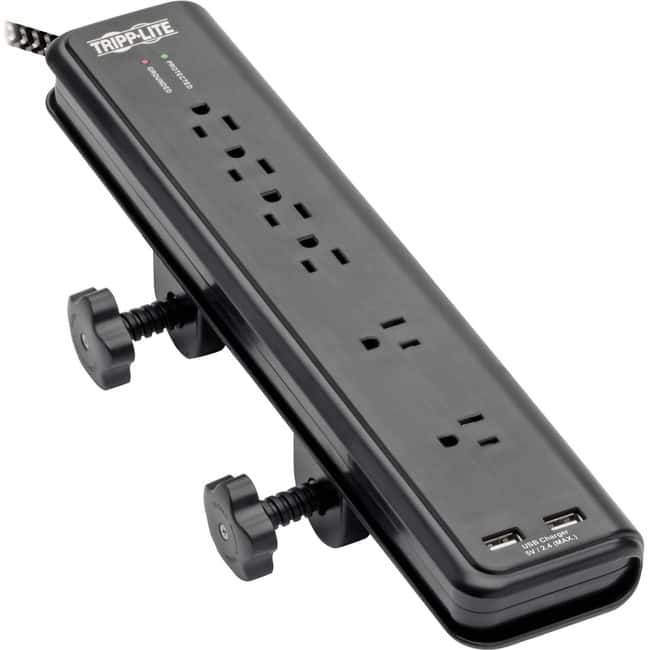 Tripp Lite - by Eaton Safe-IT 6-Outlet Surge Protector 2 USB Charging Ports 8 ft. Cord 5-15P Plug 2100 Joules - Unknown