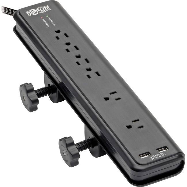 Tripp Lite - by Eaton Safe-IT 6-Outlet Surge Protector 2 USB Charging Ports 8 ft. Cord 5-15P Plug 2100 Joules - Unknown