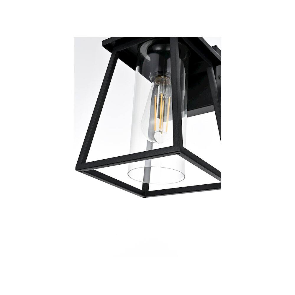 Alt View 1. Elegant Lighting - Lambert 7 inch Outdoor Pendant in Black - Black.