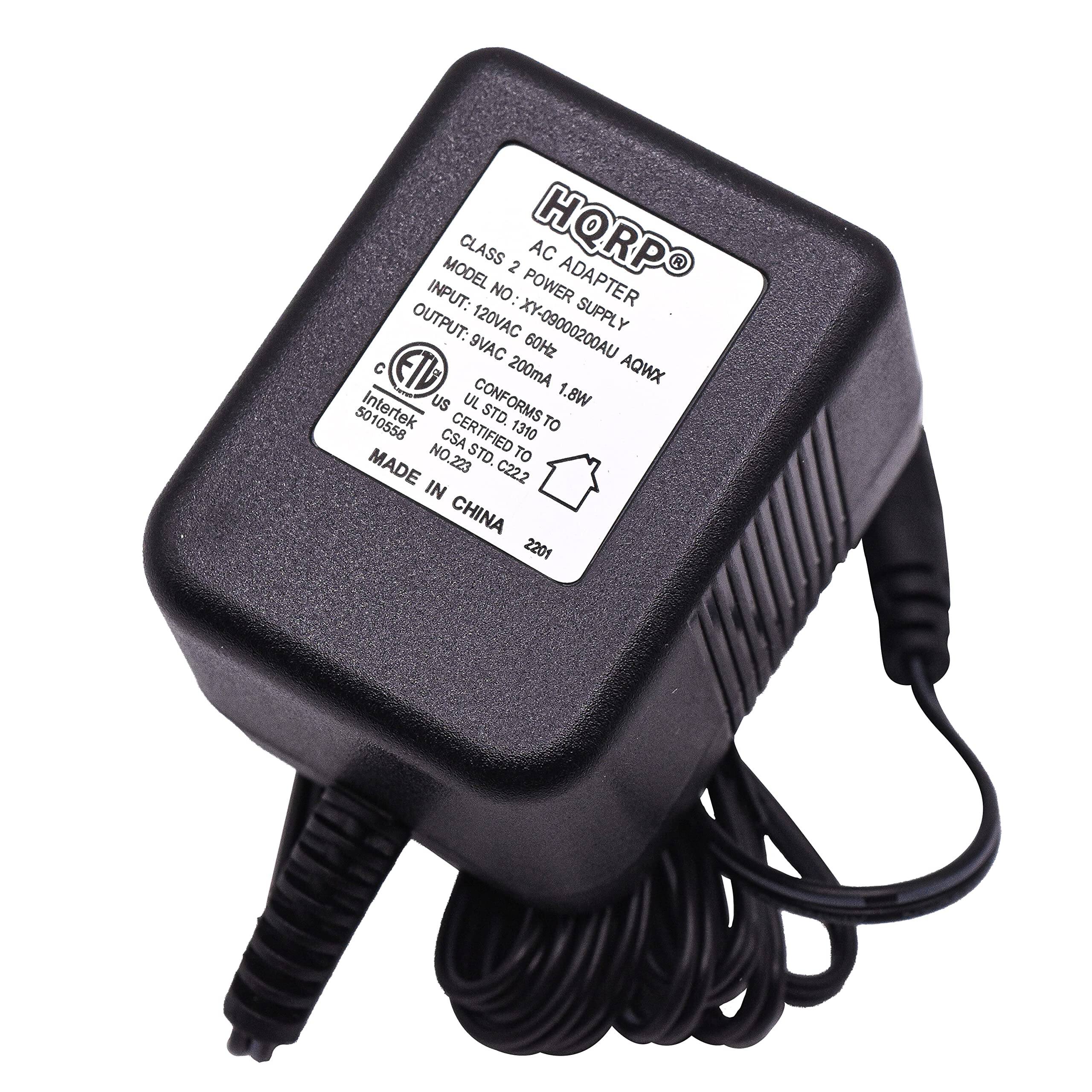 MODEL CLASS NO: 2 POWER AC ADAPTER OUTPUT: 120VAC XY-09000200AU SUPPLY 9VAC 60Hz 1.8W ETD 200mA AQWX Intertek US UL CONFORMS TO 1310 STD. TO CSA CERTIFIED 1310 MADE NO.223 STD. TO C22.2 IN CHINA