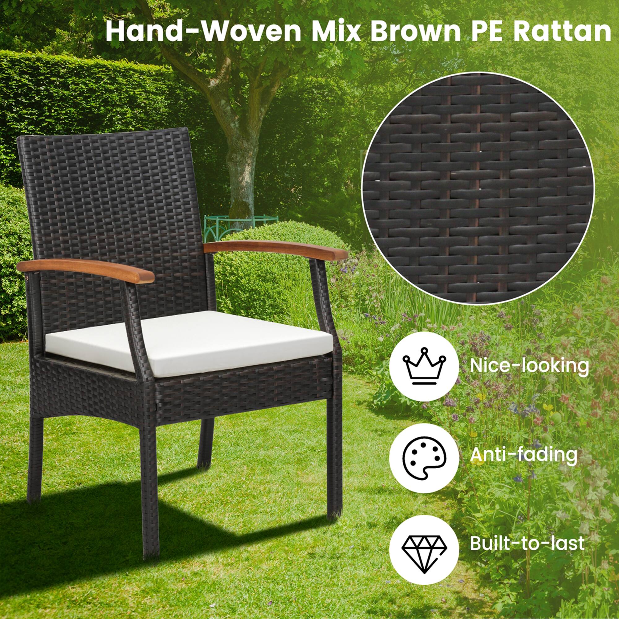 Hand-Woven Mix Brown PE Rattan Nice-looking Anti-fading Built-to-last