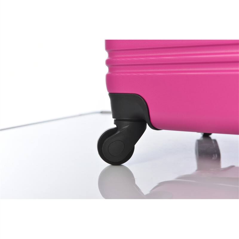 Alt View 6. HTUTWOO - 3 Piece Luggage Set Hardside Spinner Suitcase - 100% ABS Material, 360° Spinner Wheels, TSA Lock, Expandable,20"/24"/28" - Pink.