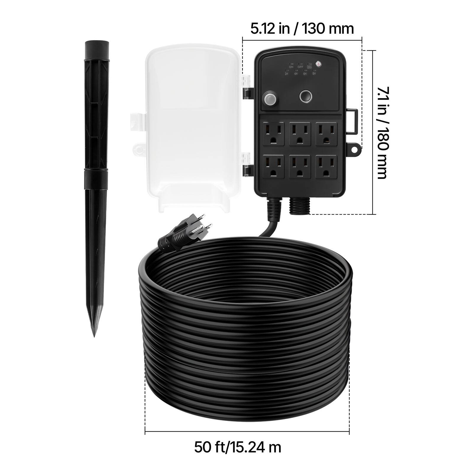 5.12 in / 130 mm  
7.1 in / 180 mm  
50 ft / 15.24 m