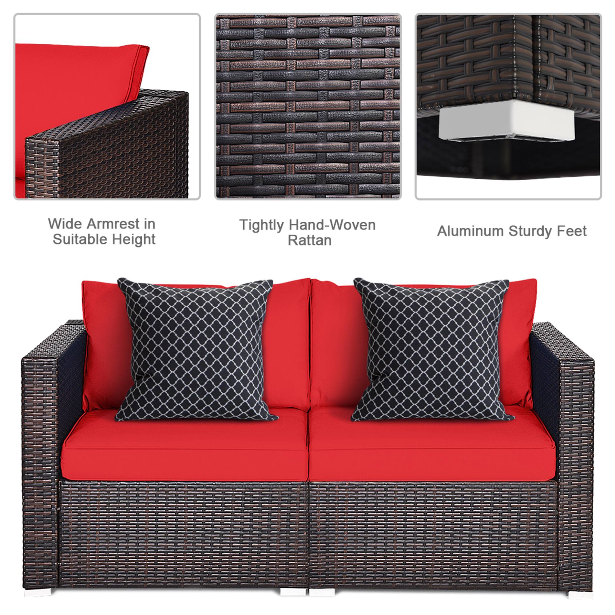 - Wide Armrest in Suitable Height
- Tightly Hand-Woven Rattan
- Aluminum Sturdy Feet