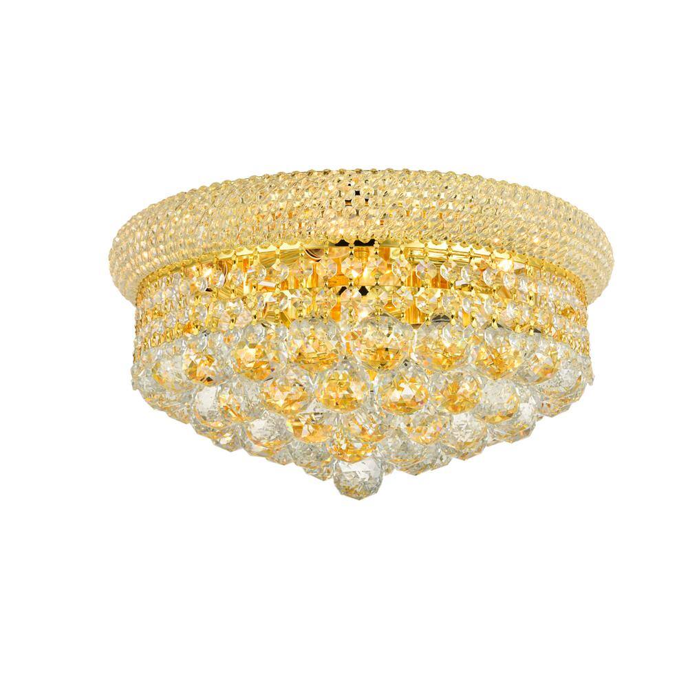 Alt View 1. Elegant Lighting - Primo 8 light Gold Flush Mount Clear Royal Cut Crystal - Gold.