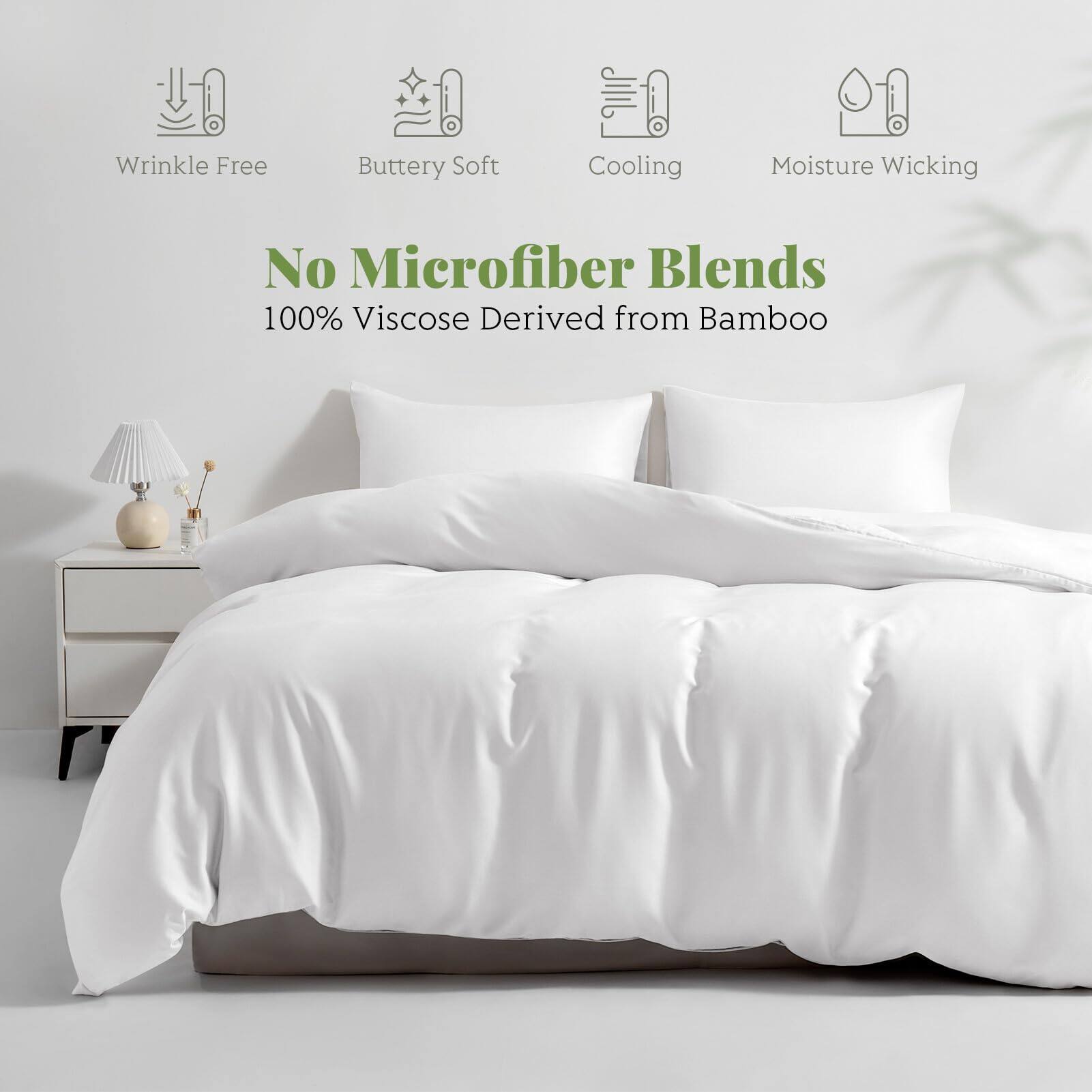 Wrinkle Free  
Buttery Soft  
Cooling  
Moisture Wicking  

No Microfiber Blends  
100% Viscose Derived from Bamboo