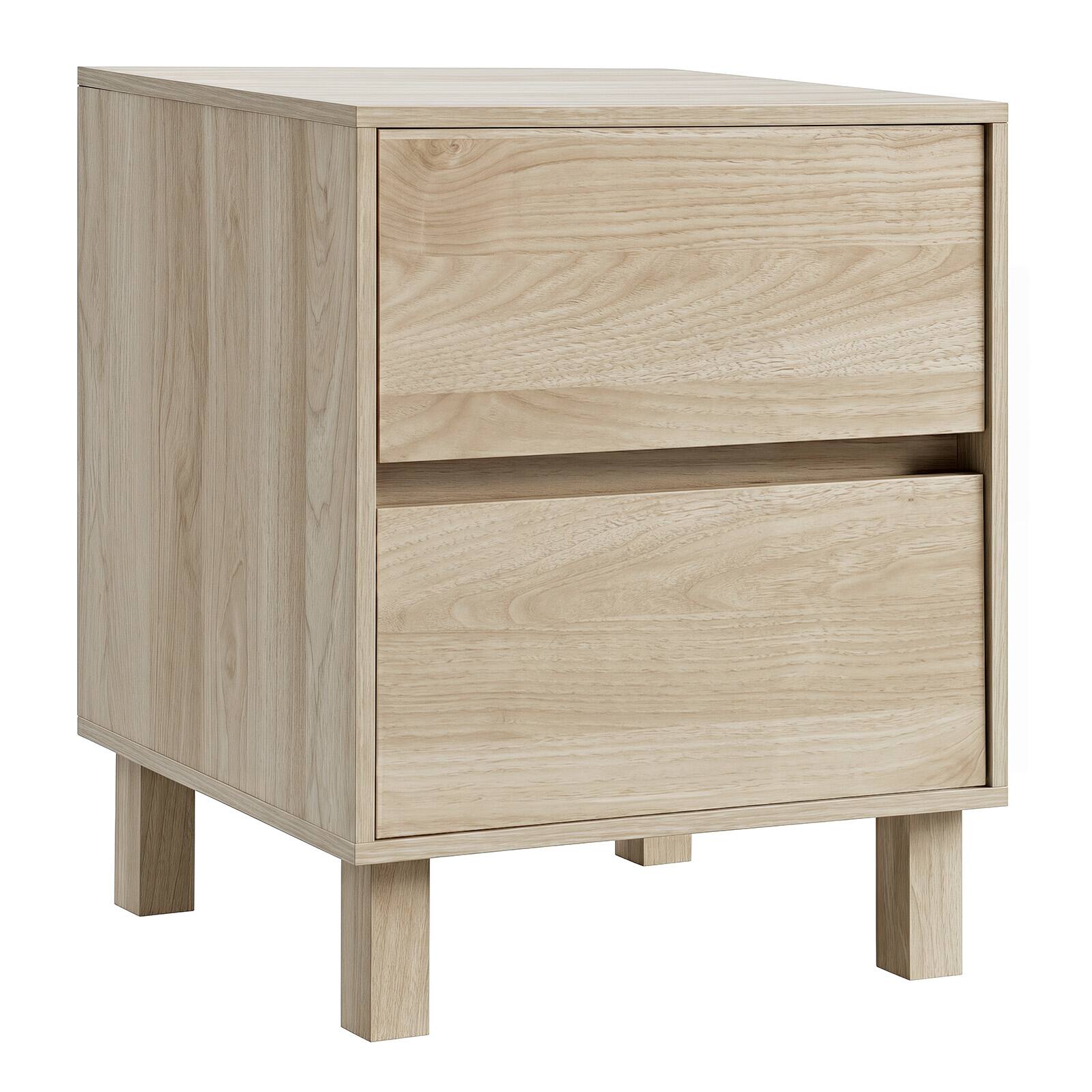 Alt View 8. Gymax - Gymax Wooden Nightstand Modern End Table w/ 2 Storage Drawers Anti-Toppling Device - Yellow.