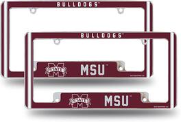 Rico Industries - Mississippi State NCAA Bulldogs (Set of 2) Chrome Metal License Plate Frames with Bold Full Frame Design - Multi