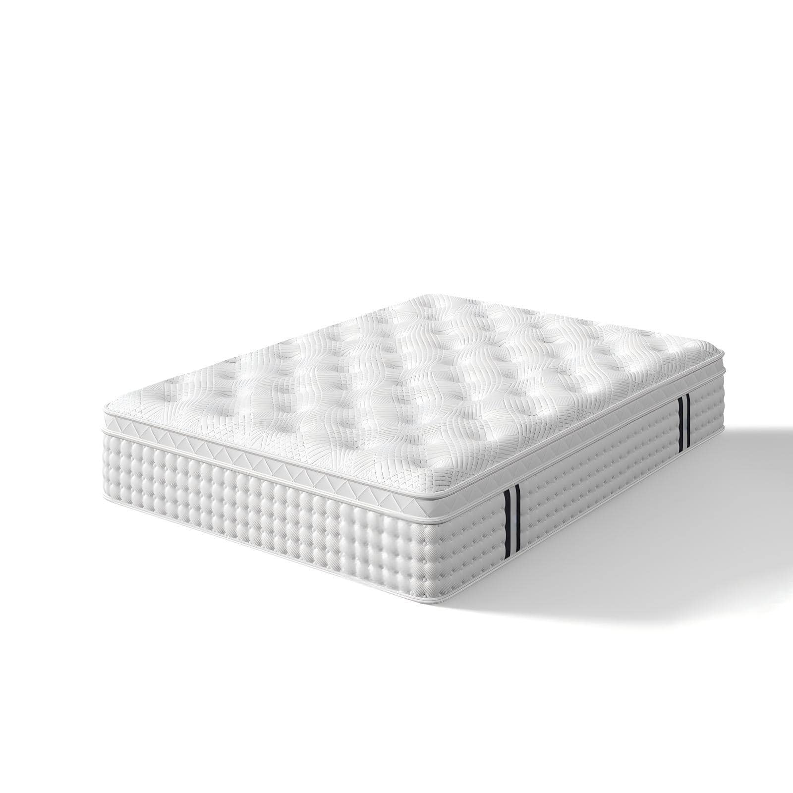 Ecooso - 12" Full Hybrid Mattress, Medium-Firm, Memory Foam + Pocket Coils, Spine Support, Quiet & Breathable - White