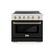 Front. ZLINE - Autograph 36 in. 5.2 cu. ft. Paramount Freestanding Induction Range with 5 Burners and Bronze Accents with Black Door - Matte Black.