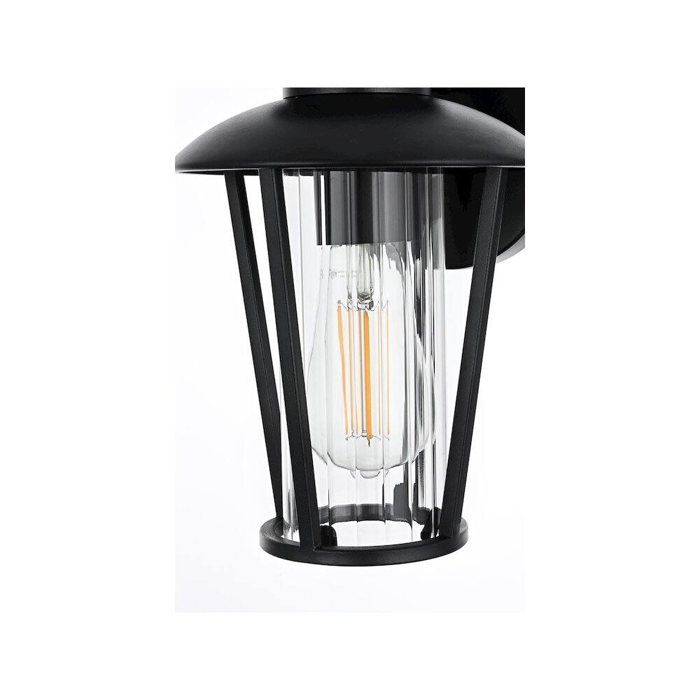 Alt View 2. Elegant Lighting - Wensley 7 inch Outdoor Pendant in Black - Black.