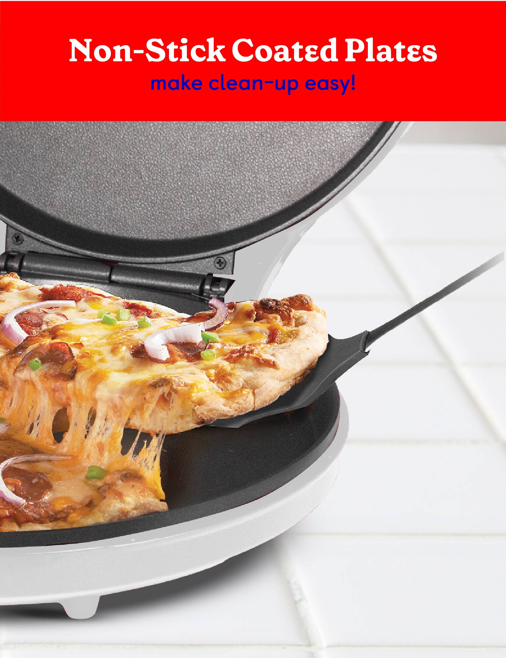 Non-Stick Coated Plates make clean-up easy!