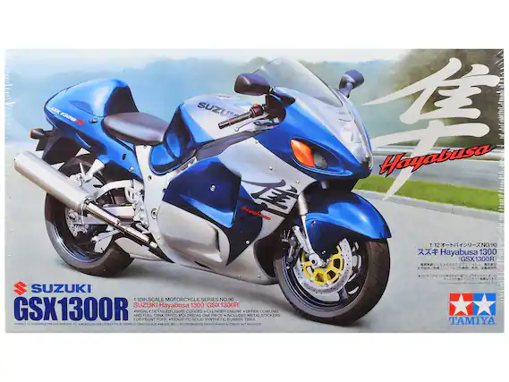 1300
SUZU SMART Hayabusa Hayabusa 1/12 NO.90 Hayabusa 1300 (GSX1300R)
4
SUZUKI 1/12th SCALE MOTORCYCLE SERIES NO.90 SUZUKI Hayabusa 1300 (GSX1300R) GSX1300R AND FOR WHICHLY FRONT FUEL DETAILED TANK FORK PARTS REALISTIC LIQUID-COOLED MOLDED SOLID AS ONE 4 SYNTHETIC CYLINDER PIECE INCLUDES ENGINE RUBBER . TIRES UPPER METAL COWLING STICKERS READY TO ASSEMBLE PRECISION MODEL NET #MOBESING GRILS HELPFUL or UNDER 10 YEARS OF AGE - MODEL MAY VARY FROM IMAGE SIN nox . PIMNT A CEMENT NOT INCLUDED
- - TAMIYA