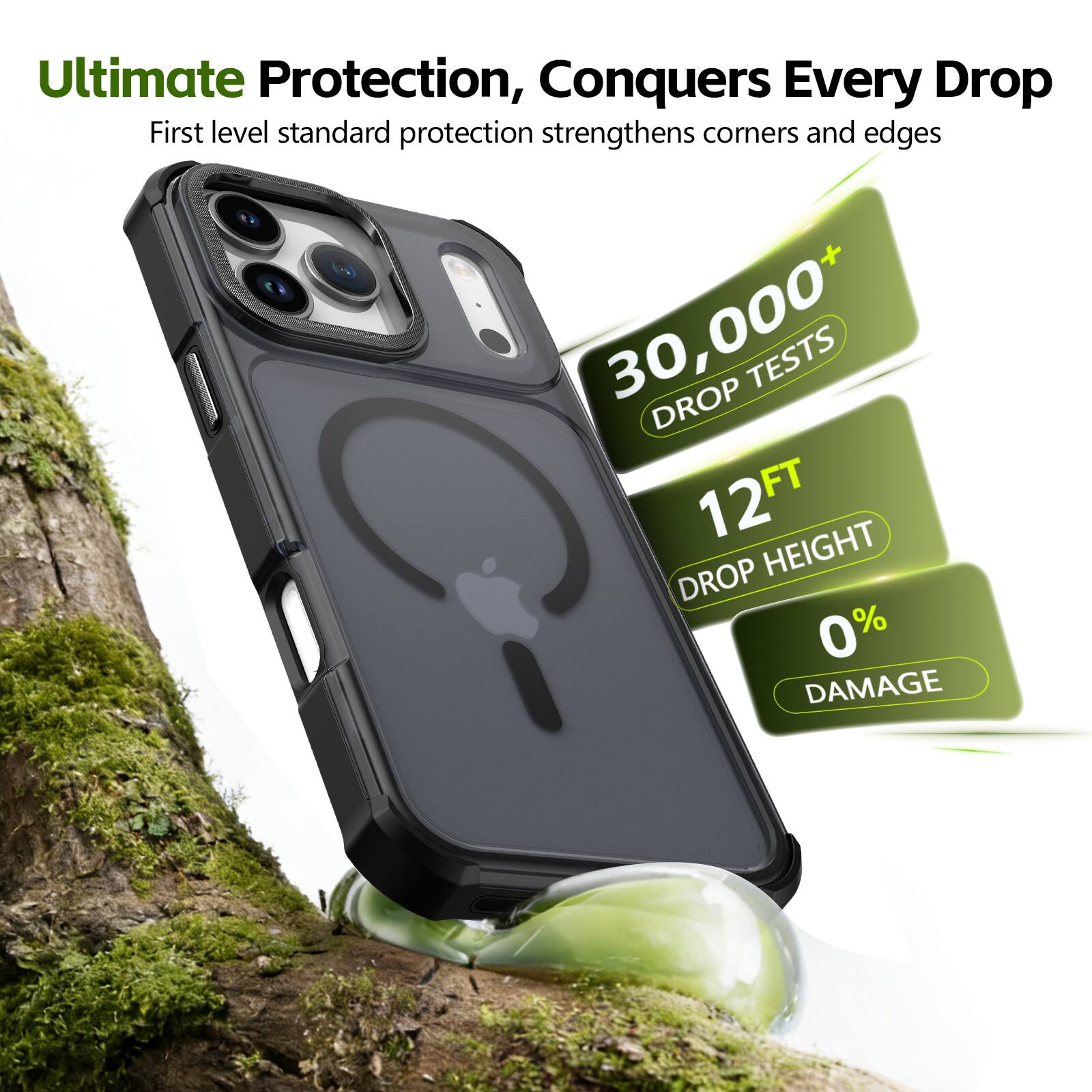Ultimate Protection, Conquers Every Drop

First level standard protection strengthens corners and edges

30,000+ DROP TESTS

12FT DROP HEIGHT

0% DAMAGE
