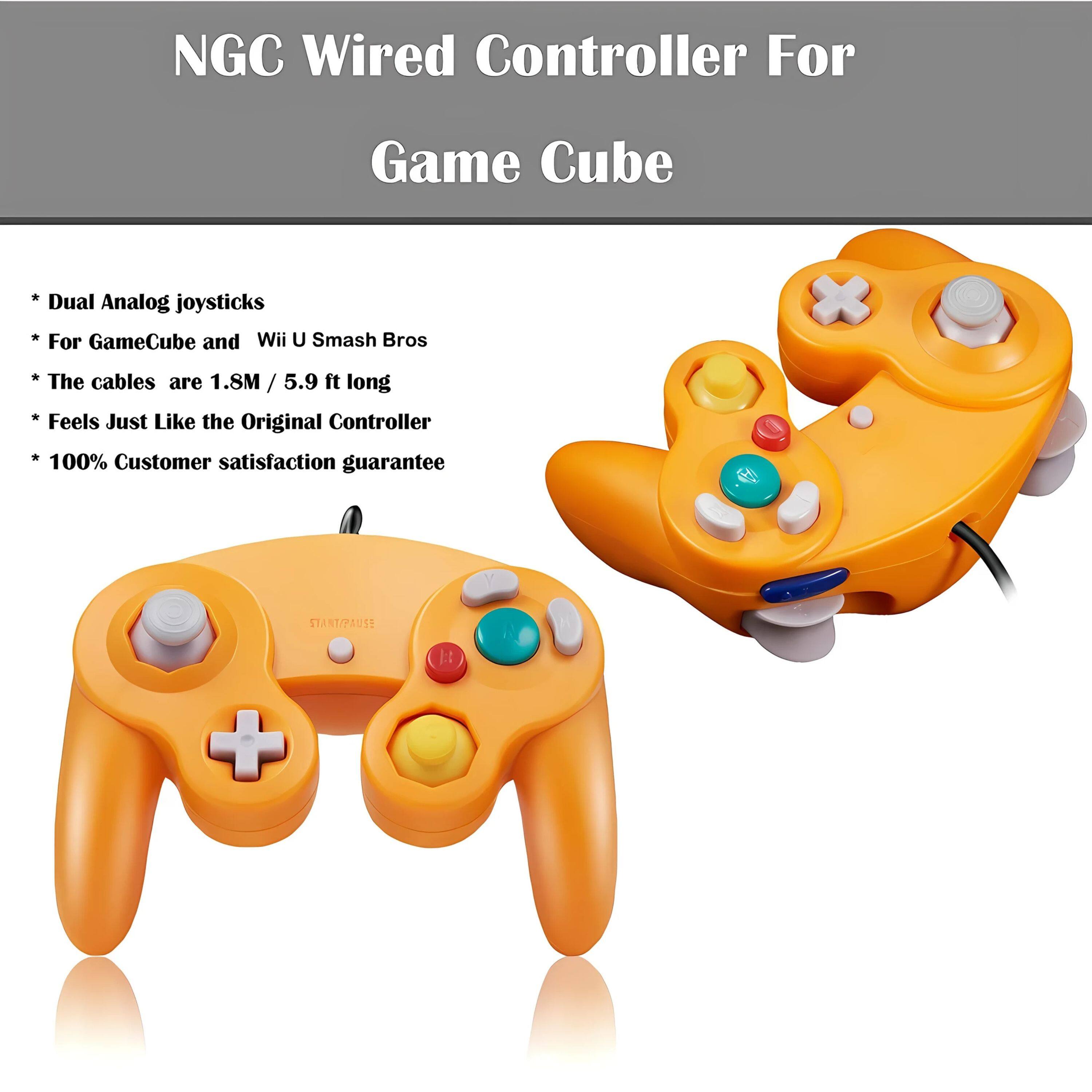 NGC Wired Controller For Game Cube

- Dual Analog joysticks
- For GameCube and Wii U Smash Bros
- The cables are 1.8M / 5.9 ft long
- Feels Just Like the Original Controller
- 100% Customer satisfaction guarantee