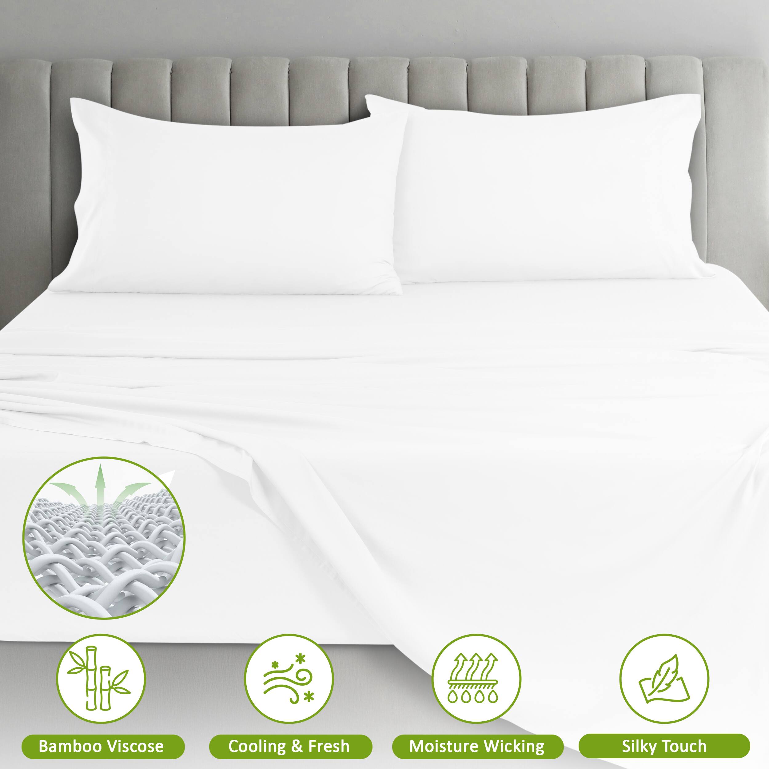 Bamboo Viscose  
Cooling & Fresh  
Moisture Wicking  
Silky Touch