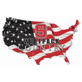 Fan Creations - NC State Wolfpack USA Flag Cutout Sign - Multicolor