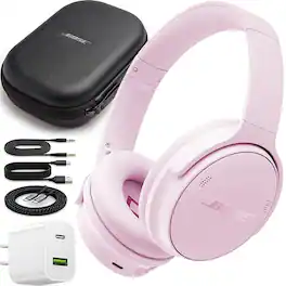 Bundle - Bose - QuietComfort Wireless Over-Ear Bluetooth Headphones Power - Petal Pink