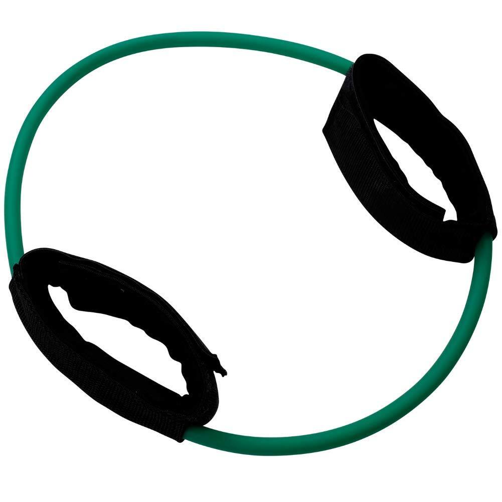 Front. Amber Sporting Goods - Body-Solid (BSTART2) Ankle Cuffs Elastic Bands for Working Out, Light Resistance Tube for Gym & Home Training, Green - Green.