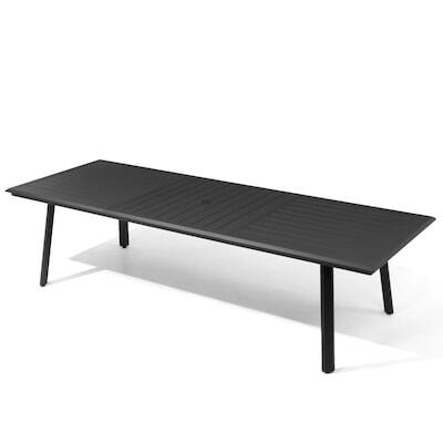 Alt View 4. Crestlive Products - Crestlive Products Rectangle Large Patio Aluminum Rust Resistant Outdoor Dining Table with Umbrella Hole - black.