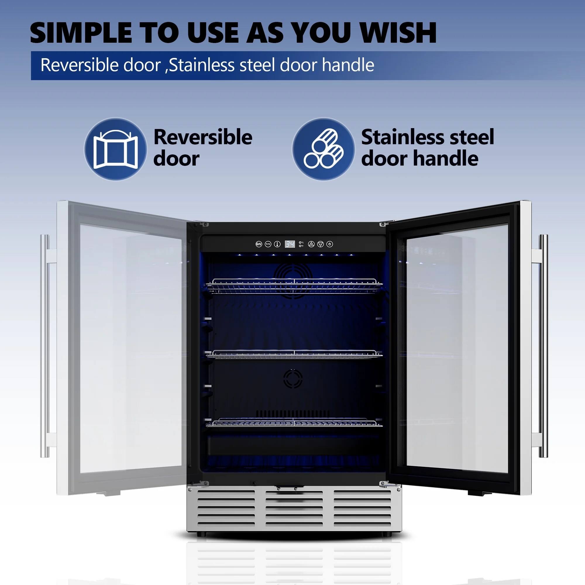 SIMPLE TO USE AS YOU WISH

Reversible door, Stainless steel door handle

Reversible door

Stainless steel door handle