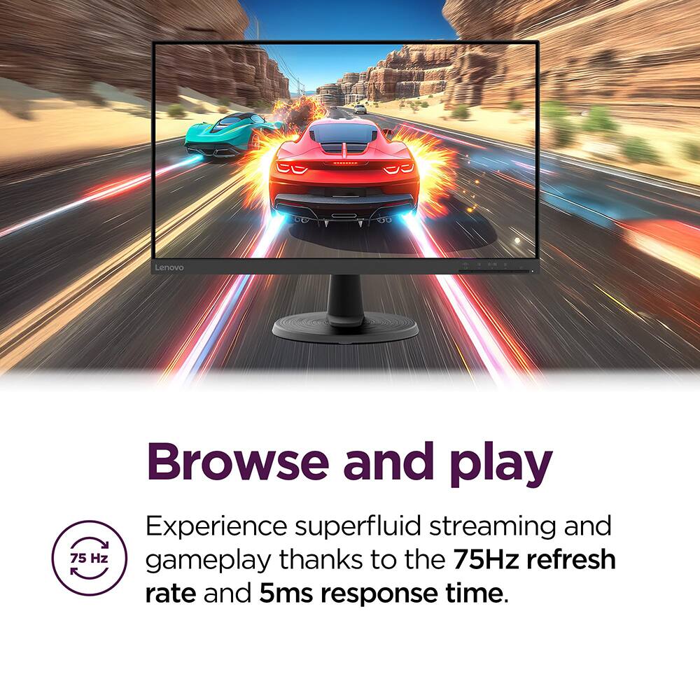 Browse and play

Experience superfluid streaming and gameplay thanks to the 75Hz refresh rate and 5ms response time.