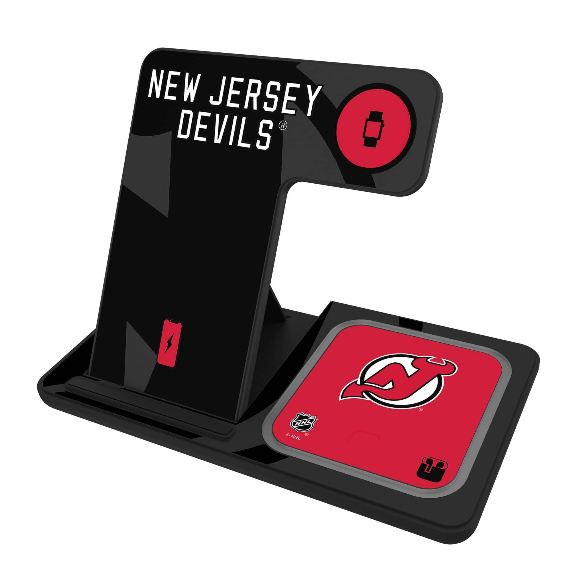 Keyscaper - New Jersey Devils 3-In-1 Wireless Charger - Multicolor
