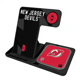 Keyscaper - New Jersey Devils 3-In-1 Wireless Charger - Multicolor