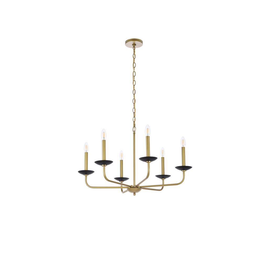 Alt View 1. Living District - Cohen 30 inch pendant in black and brass - Black And Brass.