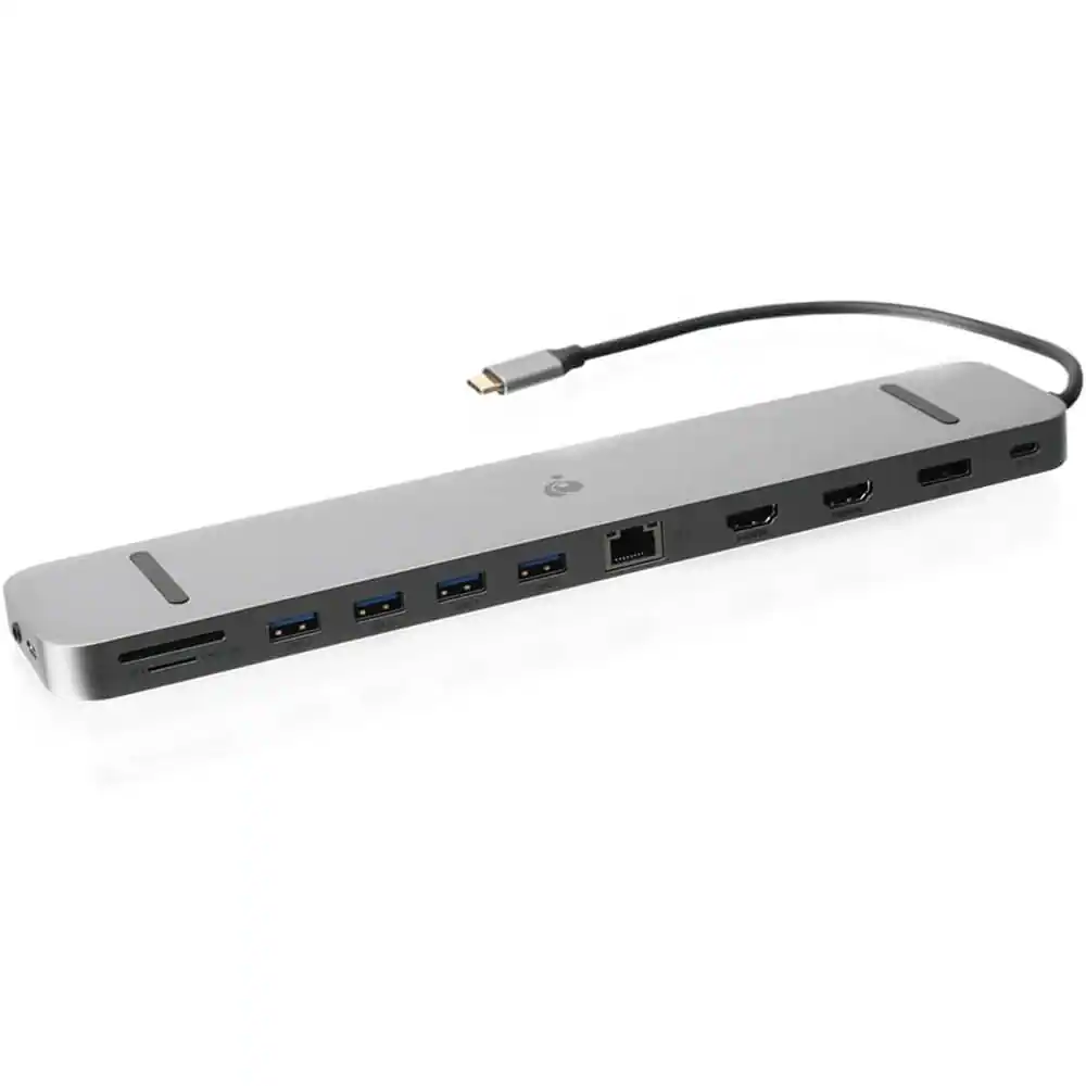 IOGEAR - 13-Port Dock Pro USB-C Triple HD Slim Dock Station - Silver