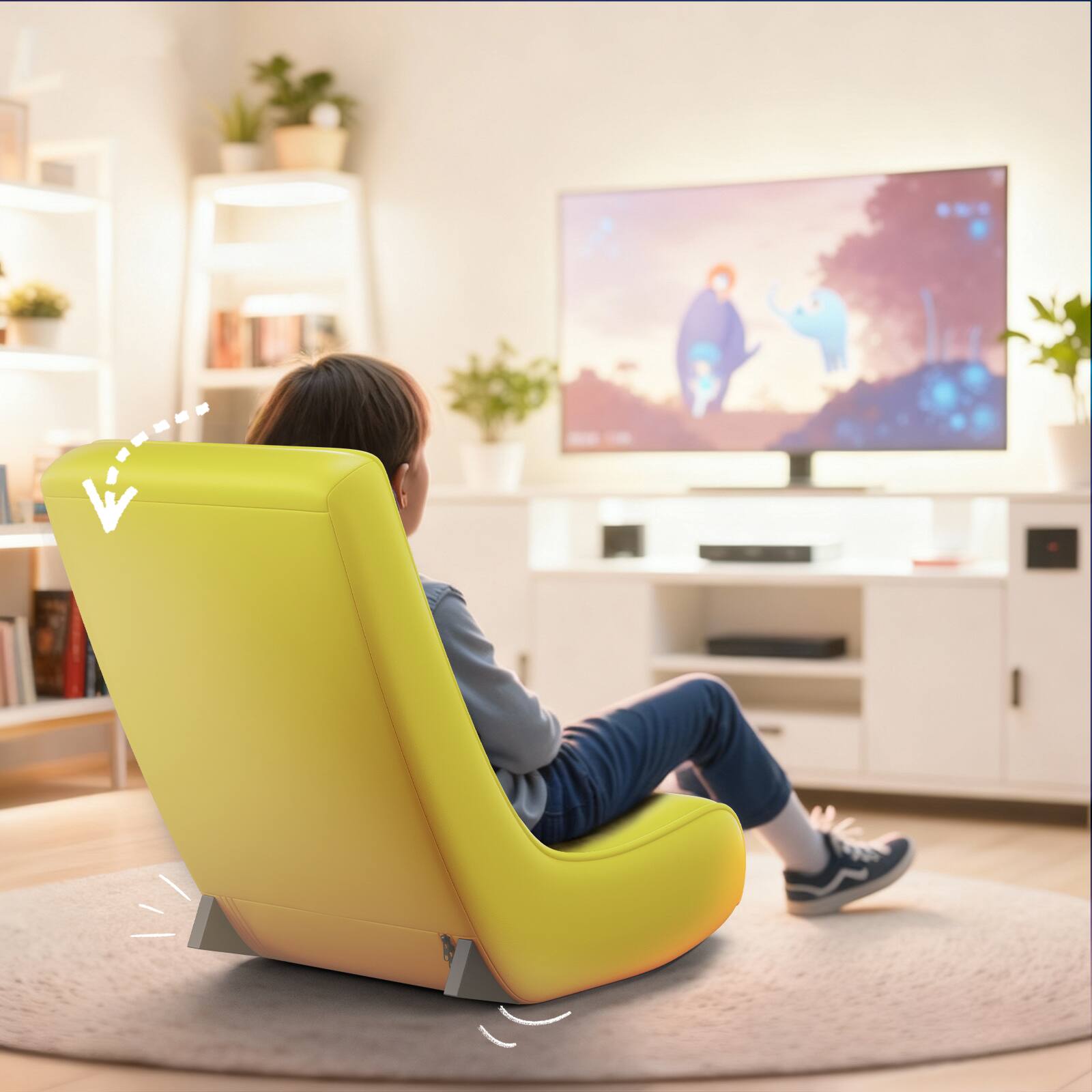 Alt View 2. GTPlayer - Gaming Floor Mat Rocking Chair with an angle limiter rocking floor mat gaming chair,Yellow Earth Pattern - Yellow.