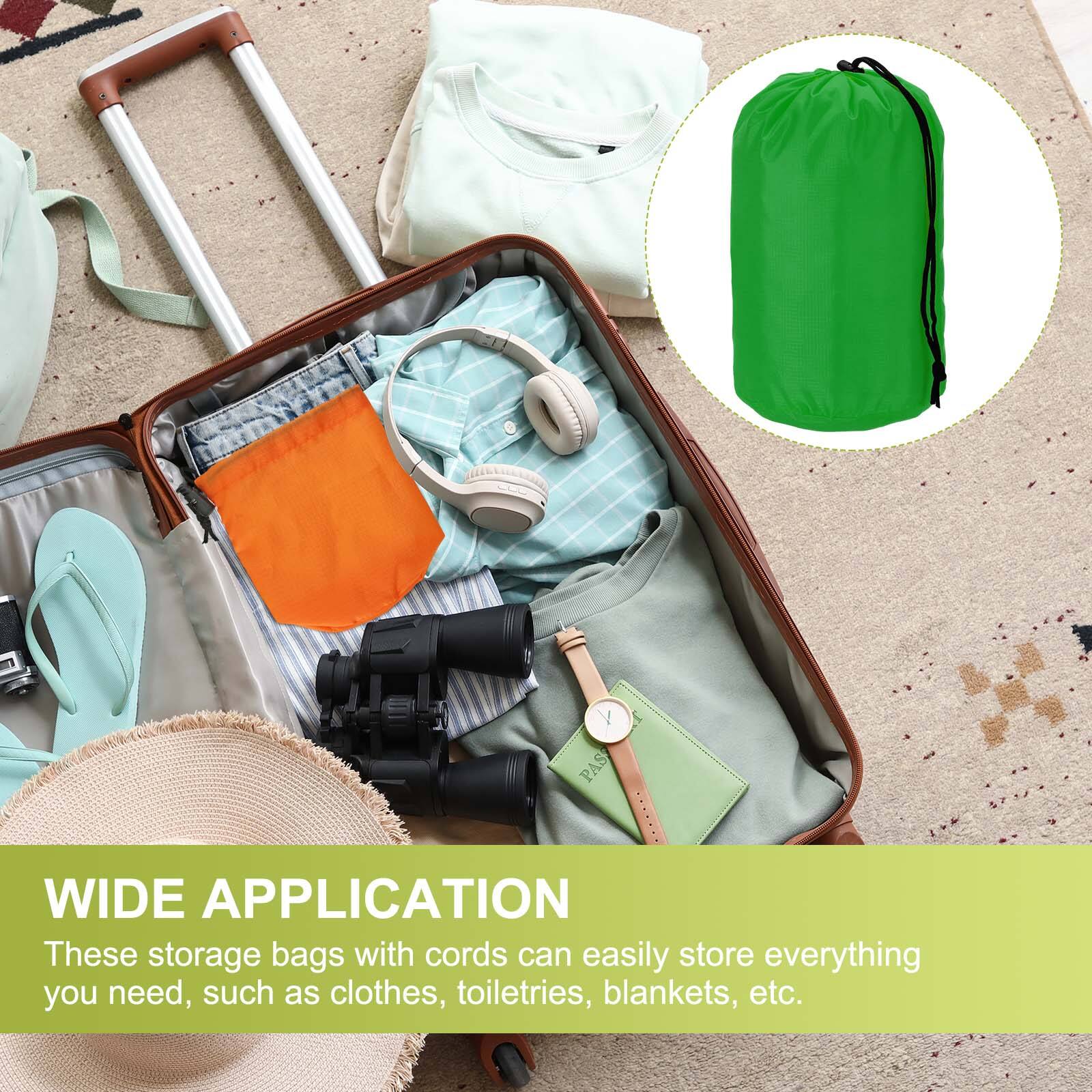 WIDE APPLICATION

These storage bags with cords can easily store everything you need, such as clothes, toiletries, blankets, etc.