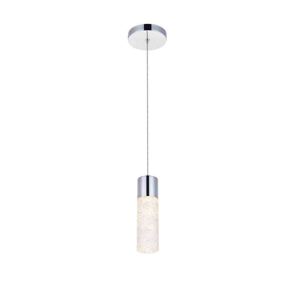 Left. Elegant Lighting - Constellation 1 light Chrome LED Pendant - Chrome.
