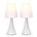 Alt View 40. Simple Designs - Valencia Colors 2 Pack Mini Touch Table Lamp Set with Fabric Shades - White.