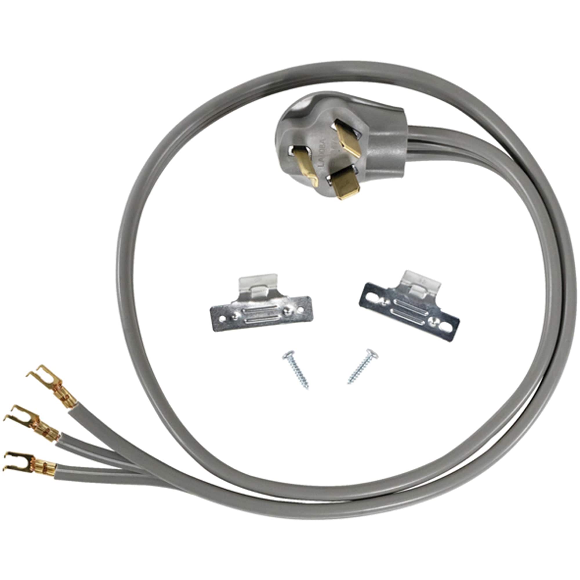 Certified Appliance Accessories - 3-Wire Open-End-Connector 30 Amp Dryer Cord 6 ft